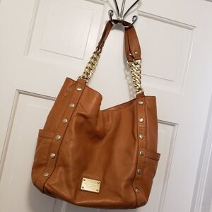 Michael Michael Kors British Tan Leather Shoulder Bag, Brushed Goldtone Hardware